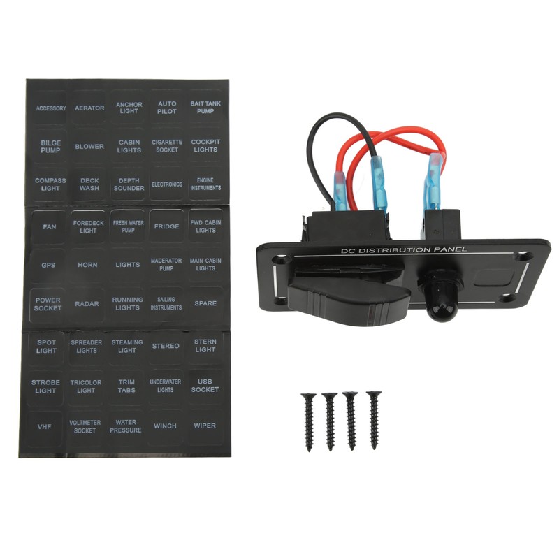 Toggle Switch Panel 12‑24V On Off Aluminum Red LED Indicator