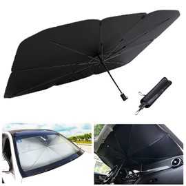 EOROC Car Sun Shade Parasol, Windshield, Foldable, Easy Installation, Easy Storage, 25.6 x 43.3 - 47.2 inches (65 x 110 - 120 cm)