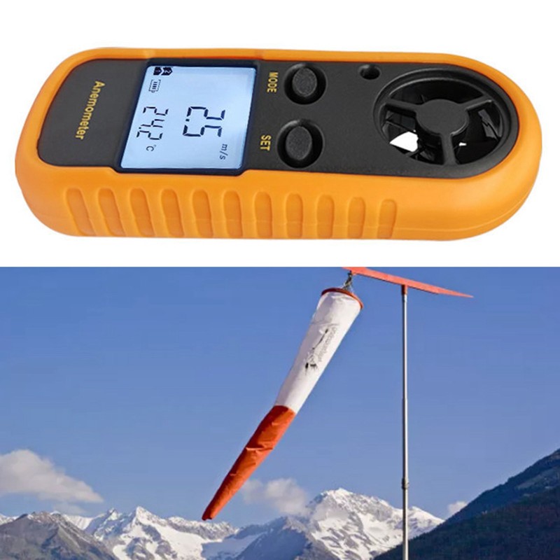 Digital Anemometer Backlit Quick Response Mini Portable Wind Speed Meter