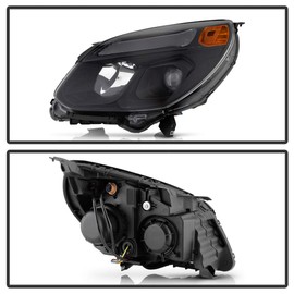 ACANII - For 2016-2017 Chevy Equinox Black Housing OE style Projector Headlights Headlamps Assembly Pair Set Left+Right