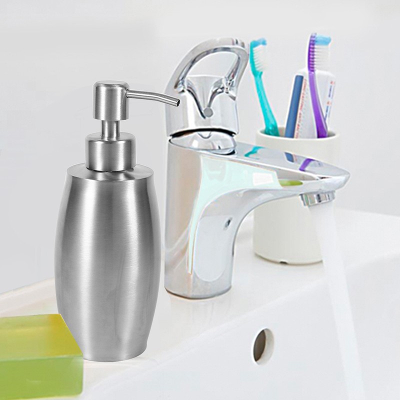 1pc 304 Stainless Steel Bathroom Shampoo Shower Pump Lotion Dispenser
