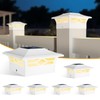 JOFIOS Solar Post Cap Lights - White Solar Fence Deck