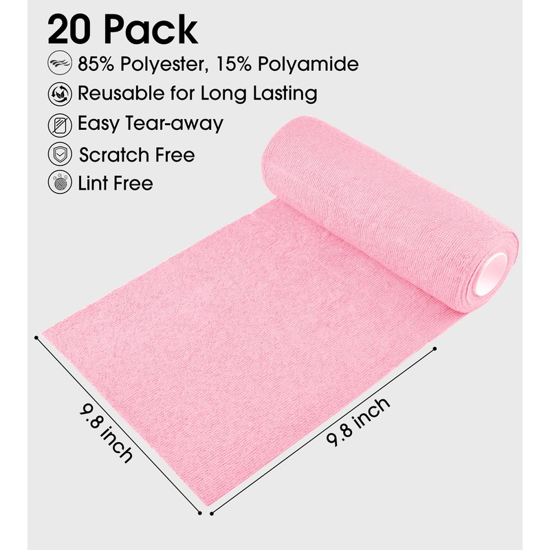 KitchLife Microfiber Cleaning Cloth Roll - Tear-Away Reusable Microfiber Paper
