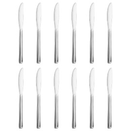 New Star Foodservice 58802 Dominion Pattern, 18/0 Stainless Steel, Dinner Knife, 8.2-Inch, Set of 12