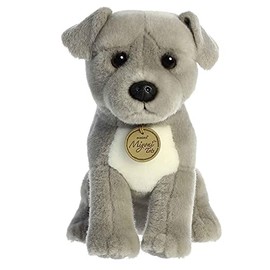 Aurora® Adorable Miyoni® Tots Pit Bull Puppy Stuffed Animal - Lifelike Detail - Cherished Companionship - Gray 9 Inches