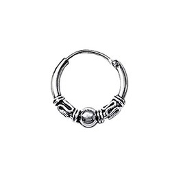 NKlaus 925 Silver Single Earring Celtic Creole Gothic Celtic Bali Single 16 mm 5046, Sterling Silver