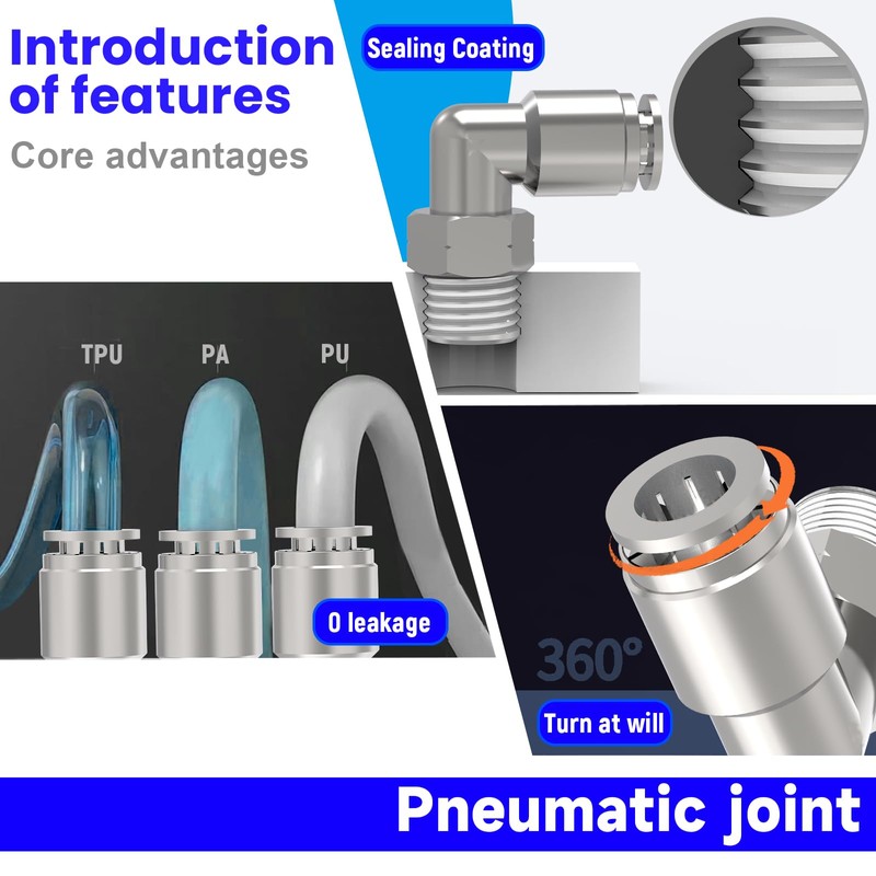 EterMutable 12Packs 1/4" OD Tube x 1/4" NPT Thread Nickel