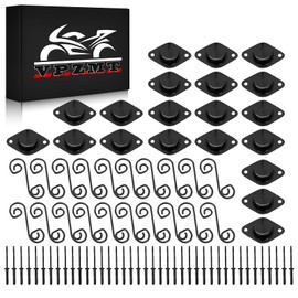 VPZMT Black Self Ejecting Button Dzus Quarter Turn Fasteners 5/16" (Length: .400") with Springs and Plates for ATV UTV Fastening Sheet Metal and Door Panel (10 Pack)