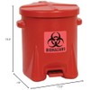 Eagle 6 Gallon Biohazard Trash Can with Foot-Operated Self-Closing Lid,