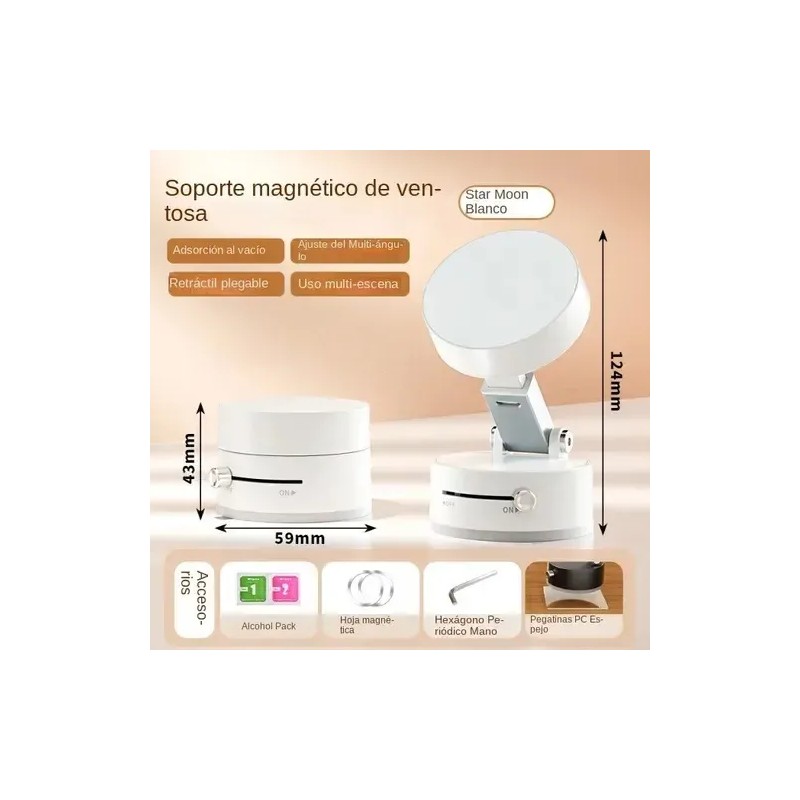 Soporte Magnetico Celular De Ventosa Para Teléfono Base Auto