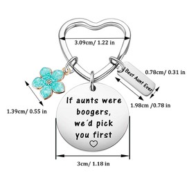 Keychain Aunt Birthday Present from Niece Nephew Funny Aunts were Boogers -Best Aunt Ever, If aunts were boogers,we'd pick you first,Large