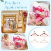 BENECREAT 24Pcs Miniature Clothes Hangers, 4 Styles Mini Wooden Clothes