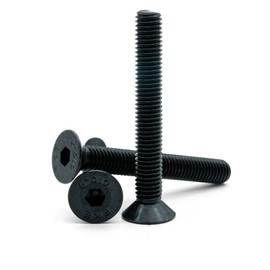 Hippo Hardware M6 (6mm X 55mm) Black Socket Countersunk Screw Self Colour 10.9 High Tensile Allen Bolt (Pack of 20)