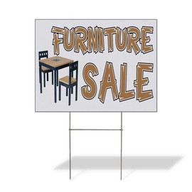 Fastasticdeals Weatherproof Yard Sign Furniture Sale Business D Brown Lawn Garden Equipment 18x12 Inches 2 Sides Print