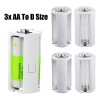 Adaptador 3x Aa A Pila Tamaño D