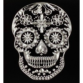 Candy Sugar Skull Diamond Etched Engraved Black License Plate #1 Gift on The Internet