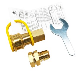 GRILLJOB 3/4" Female Solid Brass Dual Fuel Generator Natural Propane Hose Quick Connect Disconnect Fittings Convert for Pipe Natural Gas Supply for Generators