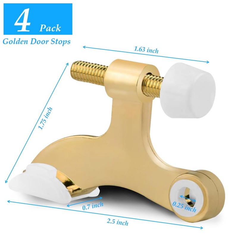 OBTANIM 4 Pack Hinge Pin Door Stopper Heavy Duty Metal