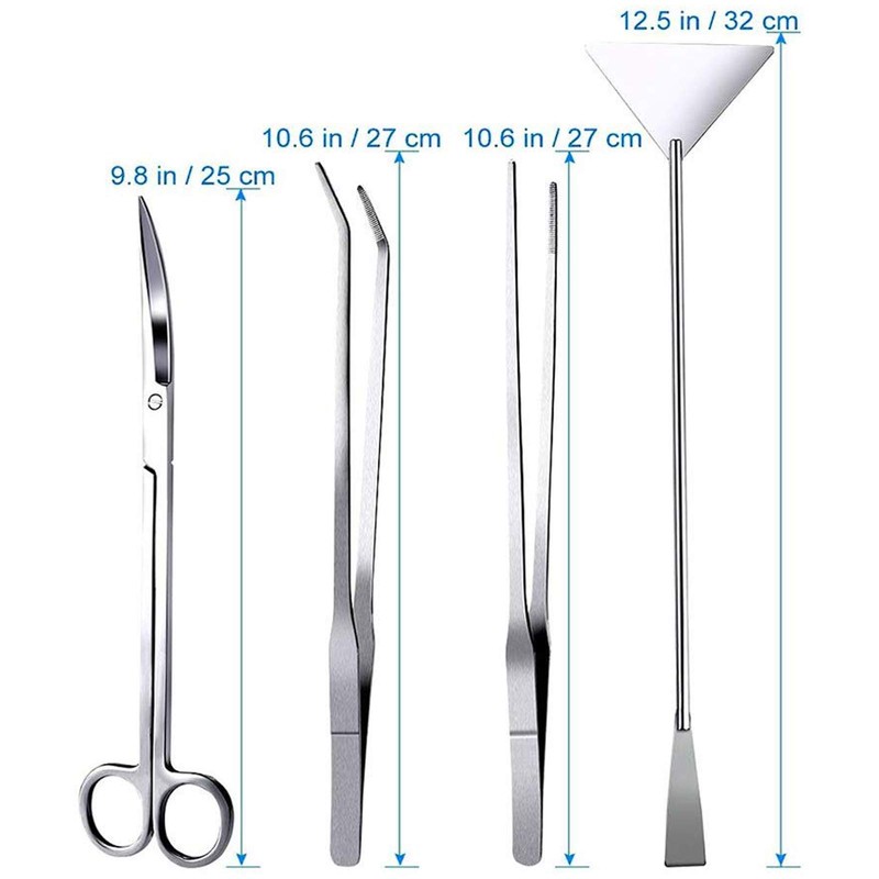 Fistoy Aquarium Aquascaping Tool, Long Tweezers Scissors Spatula, 4 in
