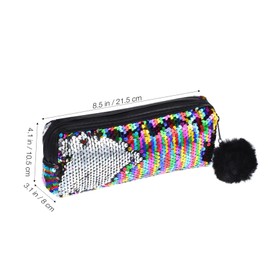 FRCOLOR Glitter Sequin Pencil Case Mermaid Makeup Bag Multi Functional Travel Pouch for Pens Makeup Accessories Durable Polyacrylic Great