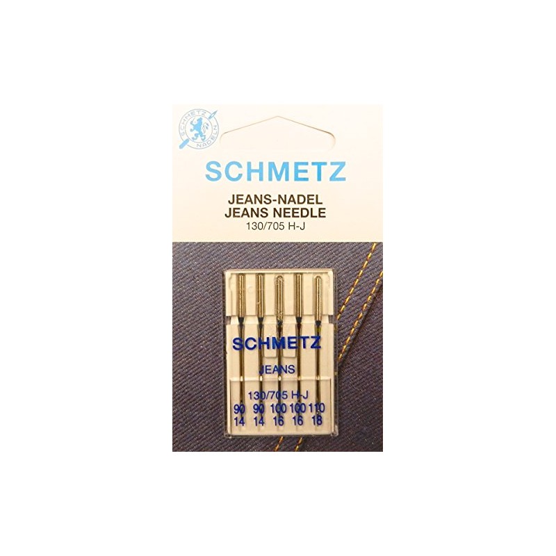 Schmetz Jeans / Denim Sewing Machine Needles Assortment, Flat Shank,