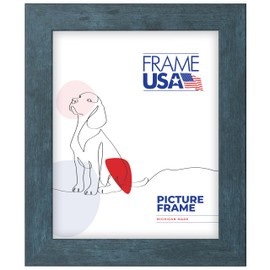Frame USA 16x20 Picture Frame, Blue, Rustic Series, Wall Hanging Frame with High Clarity Plexiglass