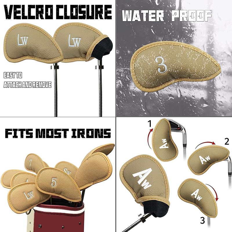 Vester Golf Club Protective Covers Golf Iron Covers Synthetic Leather
