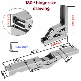 2 PCS 90°Folding Door/Shelf Hinge, Bracket with mounting Screws Hydraulic for Pull Down Shelf Concealed Brackets, Cabinet Drawers and Table Holder, Fits DIY Style Projects Furniture