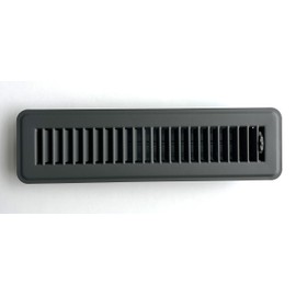Kompell Aire Heavy Duty Steel Floor Vent with Beautiful Gray Matte Finish. Fits in 2 x 12 Duct Opening. Overall Dimension is 3.75 in Wide x 13.75 in Long.