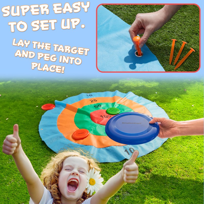 KreativeKraft Disc Throwing Game for Kids and Family, Outdoor Target