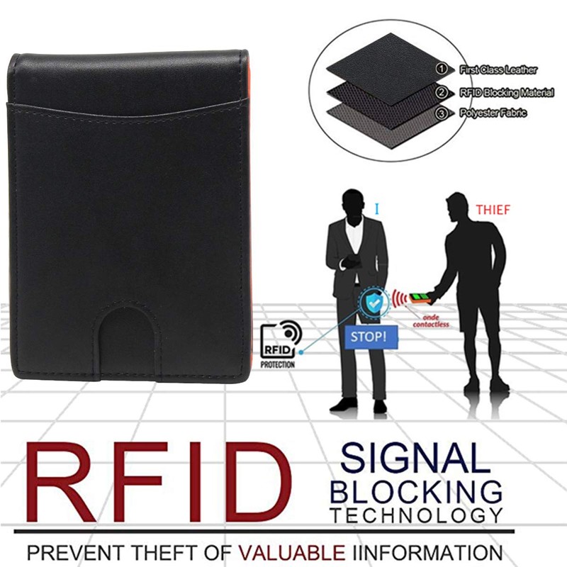 Genuine Leather Wallets for Men, Thin Credit Card Slim Sleeve