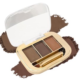 Eyebrow Powder Kit – 3-Color Tinted Brow Palette with Brush – Waterproof & Long-Lasting – Natural Shades for All Skin Tones – Multi-Use for Filling, Sculpting & Eyeshadow（#05）