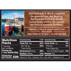 Crown Prince One Layer Brisling Sardines in Soy Bean Oil, 3.75-Ounce Cans (Pack of 12)