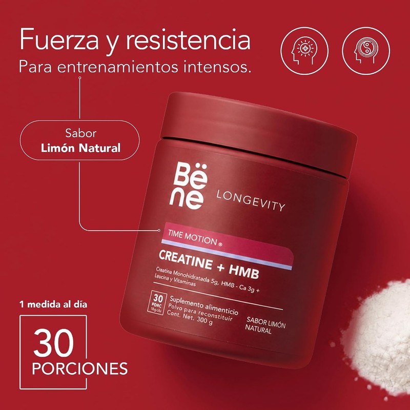 Creatina + HMB Suplemento Alimenticio 300g - Creatina Monohidratada 5g,