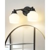Emak 2-Light Vanity Light, Modern Farmhouse Black Bathroom Fixture Over