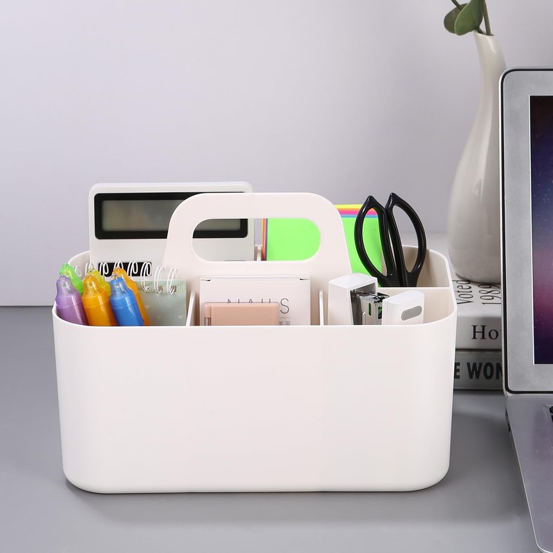 Azyvum Multi-purpose basket organiser, portable stackable plastic basket with handle,