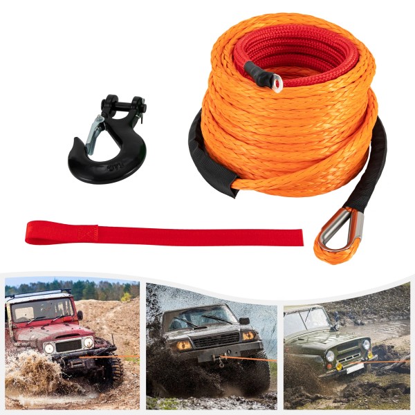 SENDERPICK 3/8" x60' Synthetic Winch Rope Line Recovery Cable 19,854