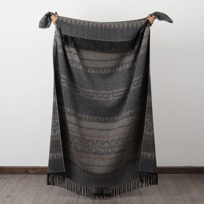 Alpaca Wool Blanket Throw Cherokee Design for Bed Couch Sofa