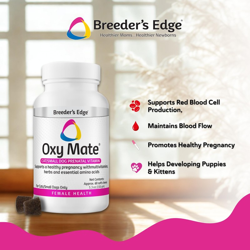 Breeder's Edge Oxy Mate Dog & Cat Prenatal Vitamins, Comprehensive