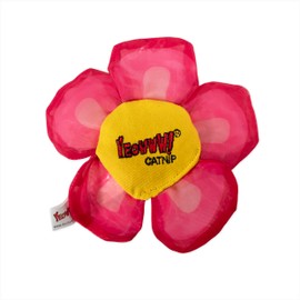 YEOWWW Catnip Toy For Cats - Organic Daisy-Shaped, Crinkle Cat Toy, Durable And Safe, For Indoor And Outdoor Cats, Pink 12Cm