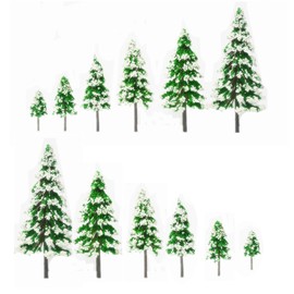 12pcs 1.97-5.9 Inch Green Scenery Landscape Model Cedar Trees Mini Snow Pine Model Trees Train Scenery Landscape Pine Miniature Diorama Trees Mixed Model for Road Architecture Building DIY Décor