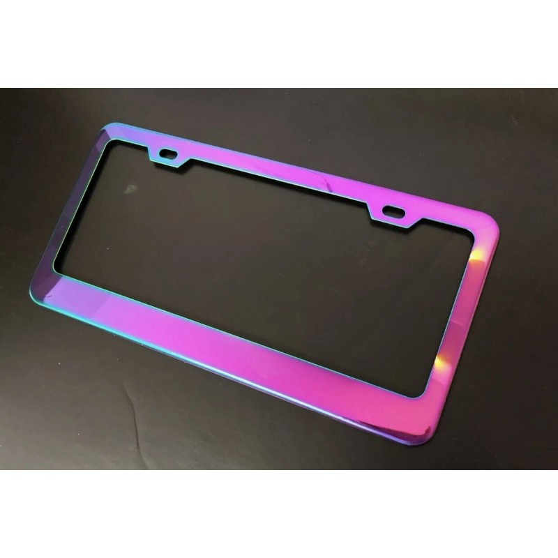 BLVD 1Pc Universal Neo Chrome Stainless Steel License Plate Frame