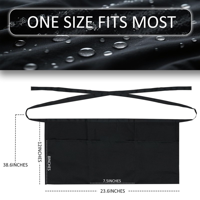 Gxrnydb 2-Pack Server Apron - Waist Half Aprons for Waitress