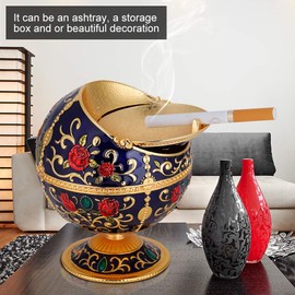 Cigar Ashtrays Outdoor Ashtray, Smokeless Ashtray Car Ashtray With Lid Smell Proof, Craft Gift Ornaments, Gifts For Friends Husband Wife Family(Royal Blue Castle)