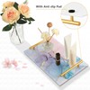 Natural Luxury Pink Blue Marble Vanity Tray for Bathroom Counter