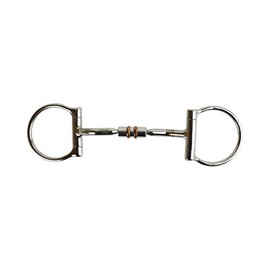 AK D-Ring Rotary Curved Mouthpiece with Jointed Barrel with Double Cooper Roller AKRS-2623 (5.75", Silver)