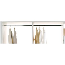 Wardrobe Rail Oval Clothes Rail 2000 mm with End Piece Centre Support Attachment for Ceiling Mounting Recess Rail Chrome-Plated Metal Cabinet Tube 30 x 15 mm 1 Set - Furniture Pipe for Wardrobe