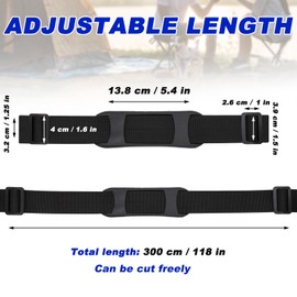LhyBtm Cooler Strap Compatible with Engel, Accessory for Engel Cooler 13qt and 19qt, Adjustable with Shoulder Pad and 4 Buckles (Black)