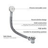 Ultra 1.5 Inch Chrome Click Clack Bath Waste Plug ABS