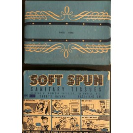 1940s Original Full Box of Soft Spun Sanitary Tissues Superb Country Display